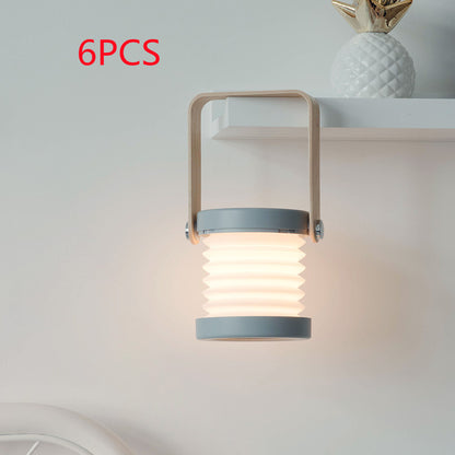 Luz LED nocturna regulable y táctil plegable, lámpara linterna portátil, recargable por USB para decoración del hogar
