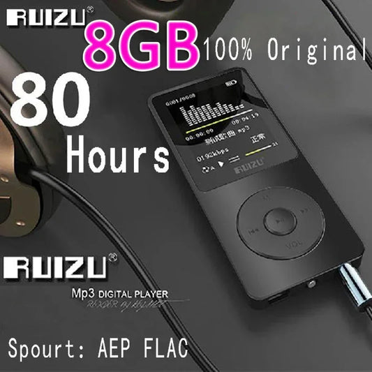 Reproductor MP3 Original RUIZU X02 con pantalla de 1,8 pulgadas, puede reproducir 100 horas, 8gb con FM, libro electrónico, reloj, datos, reproductor de música sony walkman