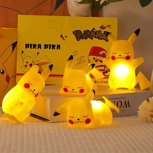Pokemon Pikachu luz nocturna brillante juguete para niños Pokemon Pikachu bonita lámpara de noche cumpleaños infantil Navidad