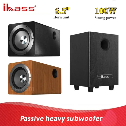 Ibass-Subwoofer pasivo de alta potencia, 100W, 6,5 ", con amplificador para el hogar, altavoces estéreo 360 para coche, salida de graves SW, sistema HIFI de cine en casa